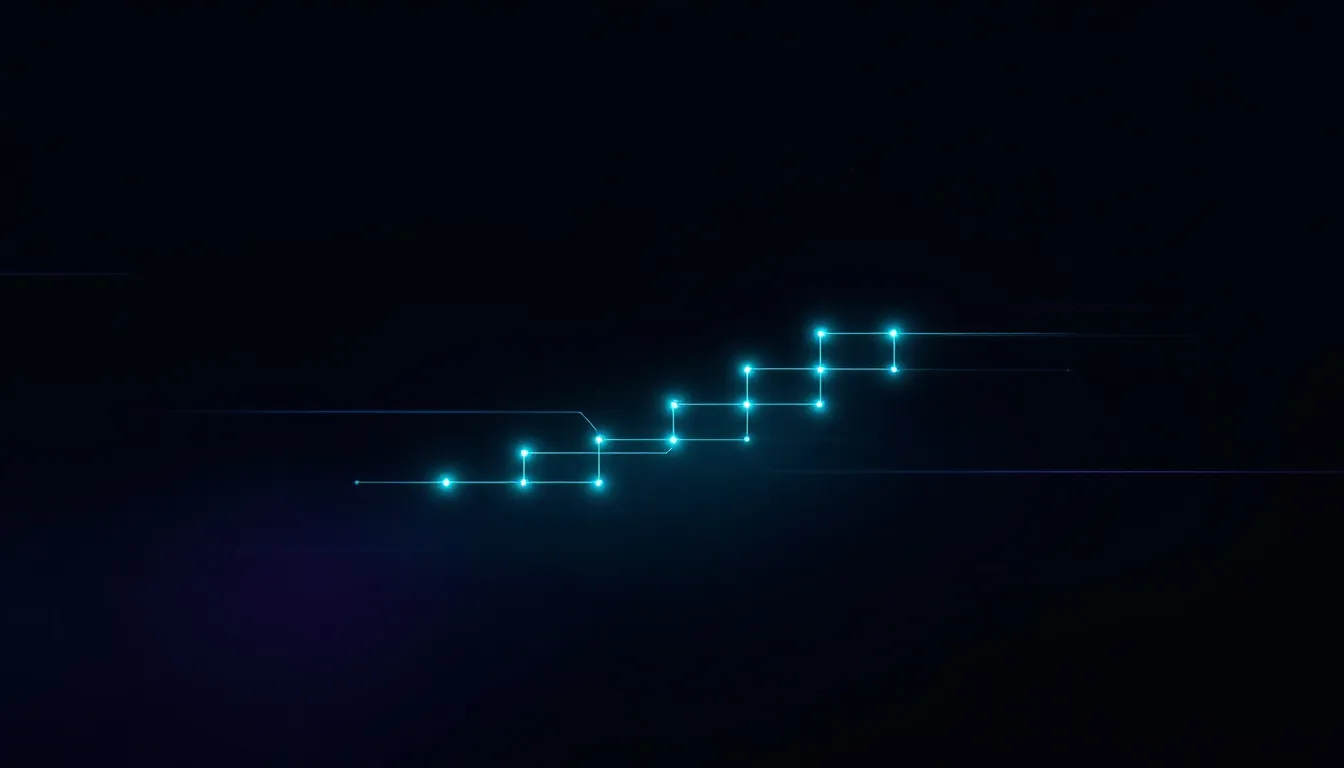 Abstract glowing teal grid representing a consistent content cadence schedule for a solo business founder