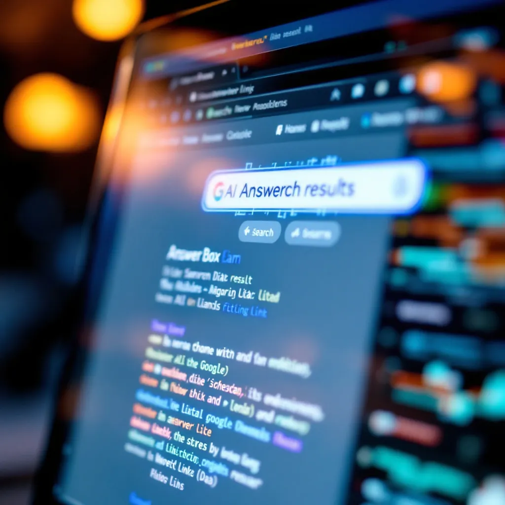 Computer screen showing a Google search results page with an AI answer box at the top, followed by multiple search result links below it