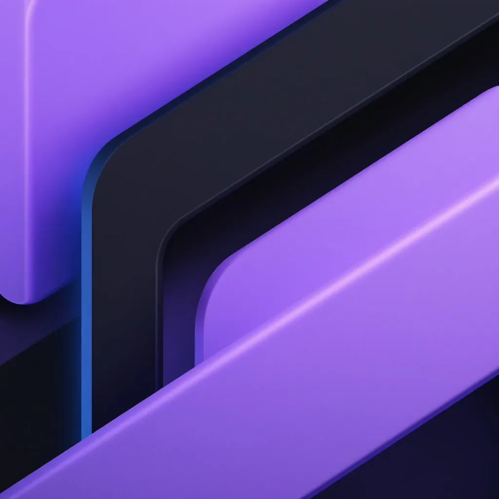 Abstract purple and blue geometric shapes with glowing edges