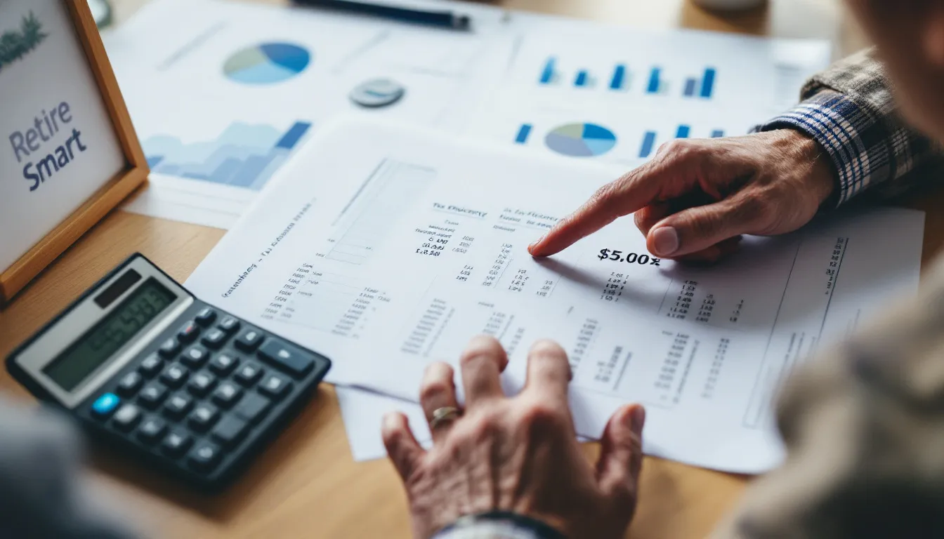 Retirement income tax planning documents showing calculations and SARS tax tables for pensioners