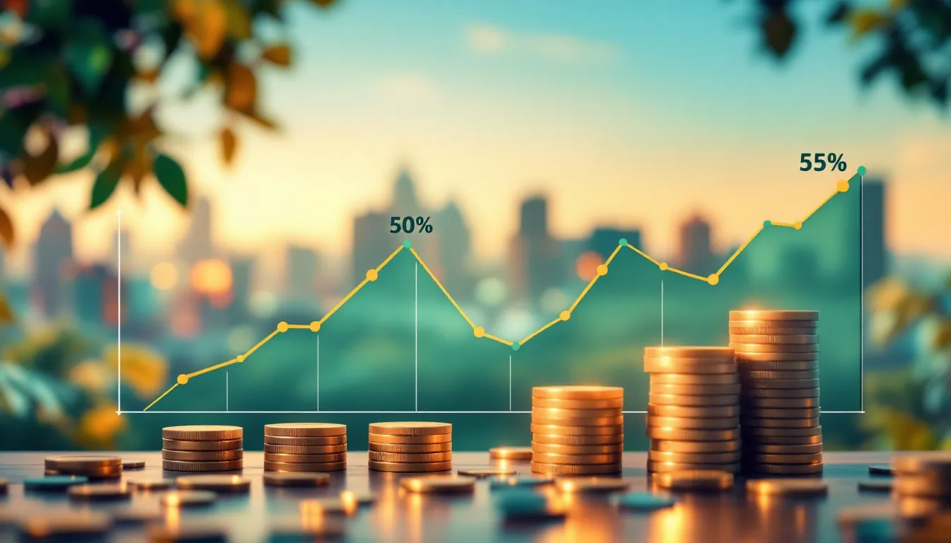 Side-by-side comparison of two retirement investment portfolios: left shows growth diminished by high fees (smaller final balance), right shows preserved wealth with lower fees (larger final balance). Charts include Rand currency markers, time horizons, and subtle South African architectural elements in background.