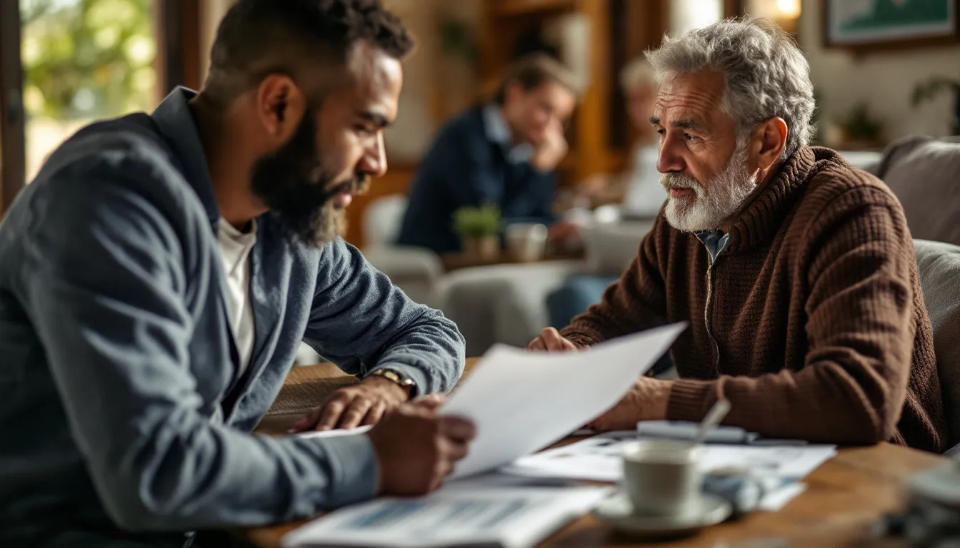 Financial advisor reviewing retirement investment portfolio with client during planning meeting