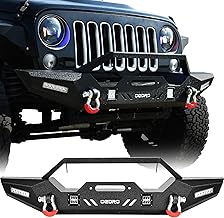 OEDRO front bumper for 2007-2018 Jeep JK Wrangler JK with LED lights and rock crawler design
