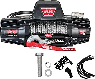 Warn Zeon 10-S Electric 12V Winch – 12,000 lb Pull Capacity, Synthetic Rope, IP68 Waterproof for Jeep JK