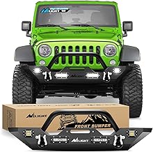 Nilight front bumper for 2007-2018 Jeep JK Wrangler with integrated winch mount and D-ring recovery points