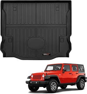 All Weather TPE Trunk Liner Compatible for 2007-2018 Jeep Wrangler JK Cargo Mats for Jeep JK