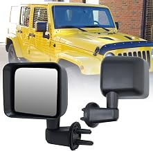 Left Driver Side Mirror Compatible with Jeep Wrangler JK 2007 2008 2009 2010 2011 2012 2013 2014 201