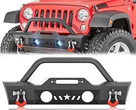 YZONA stubby front bumper for JK Wrangler with integrated winch plate and OE fog light holes
