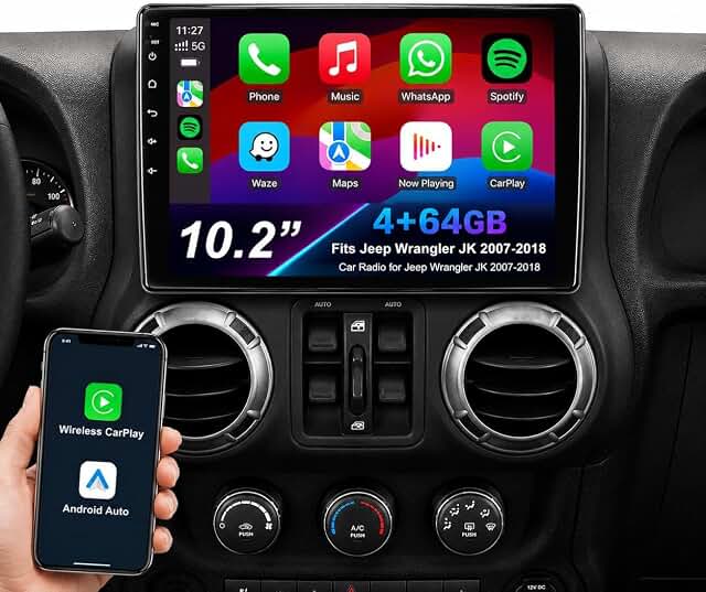 10 inch car radio stereo for jeep wrangler jk 2007-2018 wireless carplay android auto